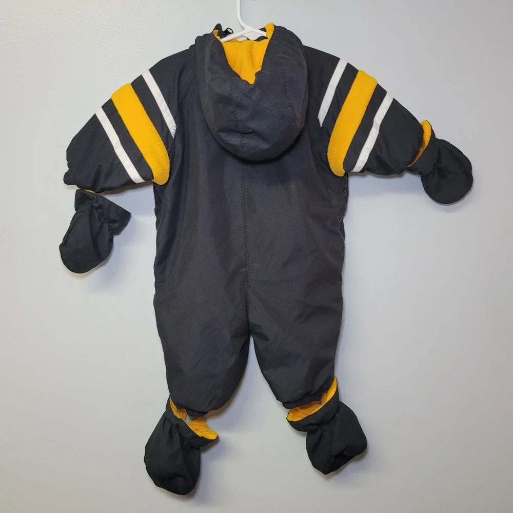 Pittsburgh Steelers NFL Reversible Fleece Snow Suit 6-9‎ Months Black Yellow